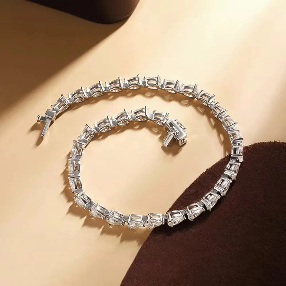 Pulseira Tenis Moissanite Prata 925 Luar Gota - foto 18