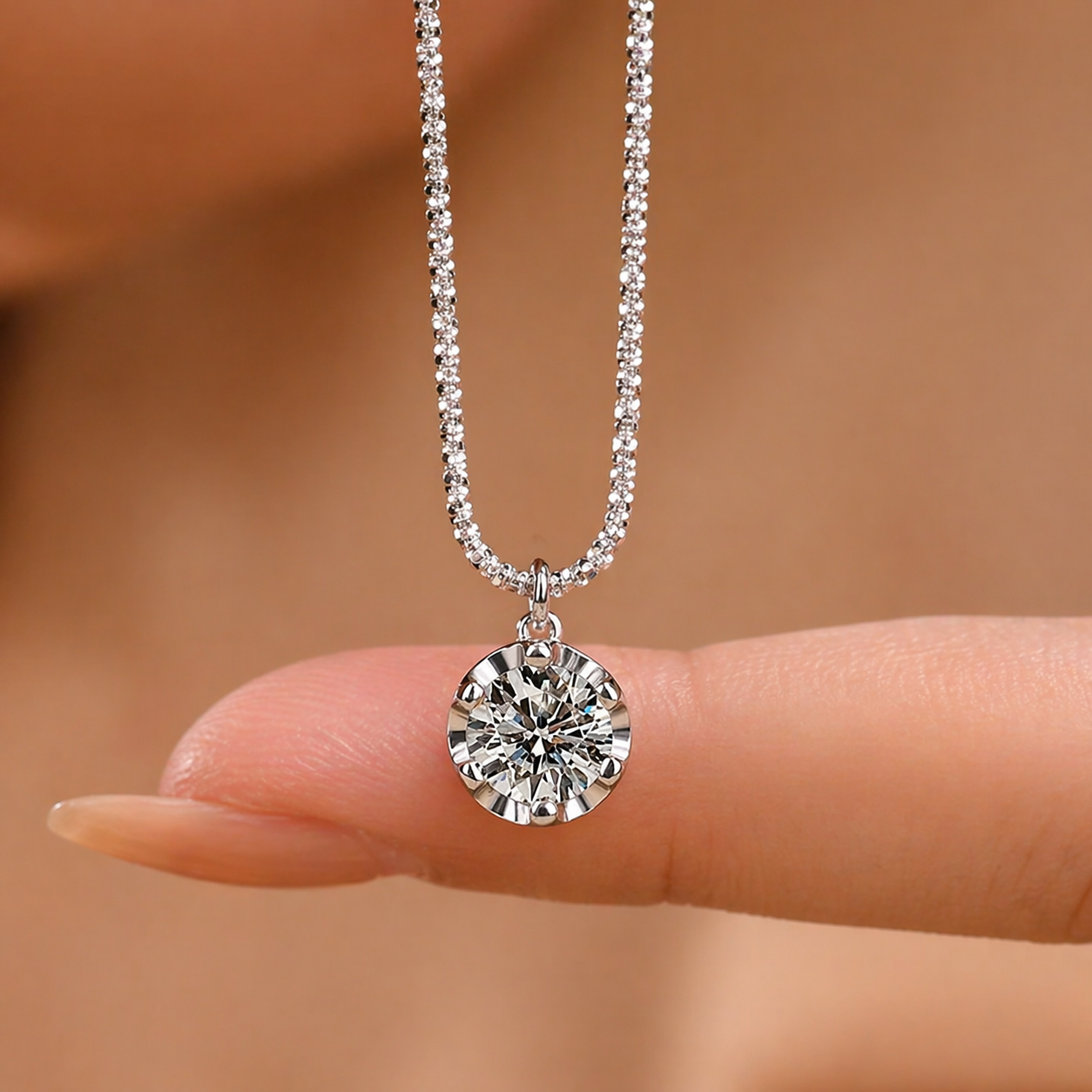 Colar Ponto de Luz Moissanite Prata 925 Luar Brisa - foto 4